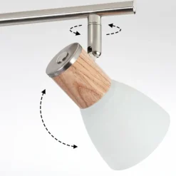 hofstein Plafonnier Icalma Bois clair, Nickel mat, 6 lumières