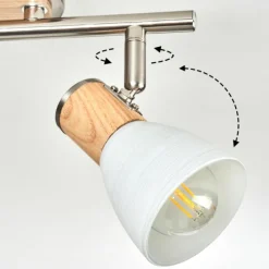 hofstein Plafonnier Icalma Écru, Nickel mat, 2 lumières