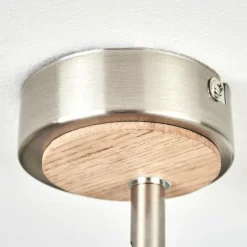 Lampes En Bois-hofstein Plafonnier Icalma Écru, Nickel mat, 1 lumière