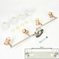 hofstein Plafonnier Icalma Écru, Nickel mat, 4 lumières