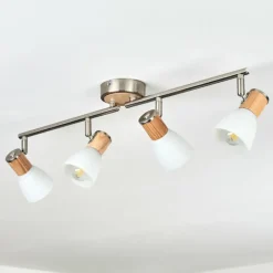 hofstein Plafonnier Icalma Écru, Nickel mat, 4 lumières