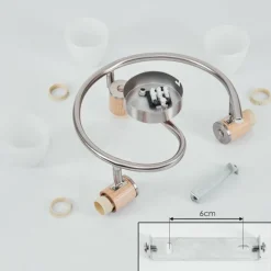 hofstein Plafonnier Icalma Écru, Nickel mat, 3 lumières