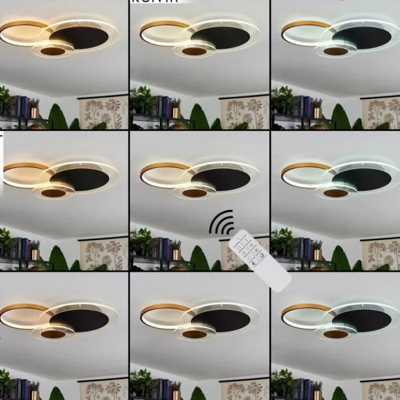 Lampes Dorées-hofstein Plafonnier Ipinco LED Or, Noir, Transparent, 1 lumière, Télécommandes