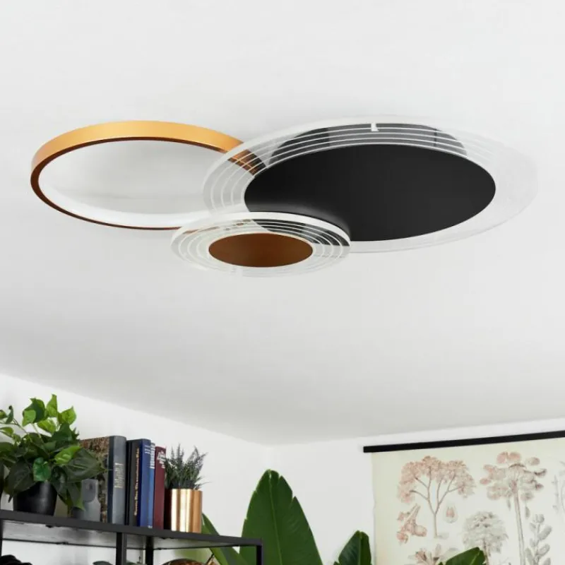 Lampes Dorées-hofstein Plafonnier Ipinco LED Or, Noir, Transparent, 1 lumière, Télécommandes