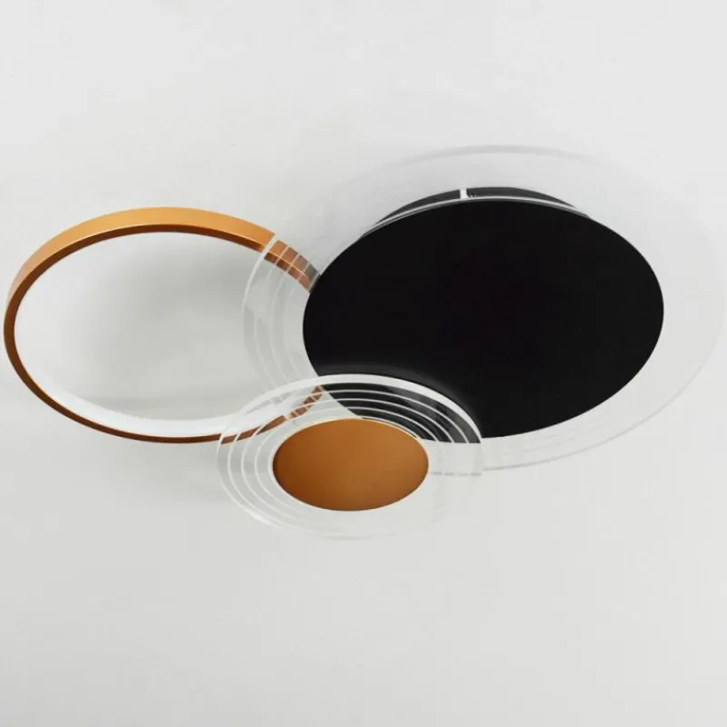 Lampes Dorées-hofstein Plafonnier Ipinco LED Or, Noir, Transparent, 1 lumière, Télécommandes