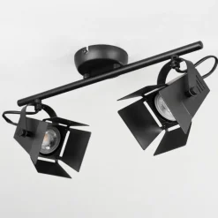 Lampes Industrielles-hofstein Plafonnier Isanay Noir, 2 lumières