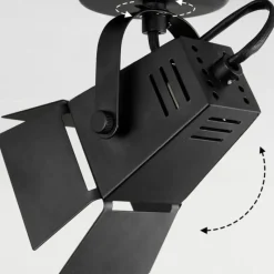 Lampes Industrielles-hofstein Plafonnier Isanay Noir, 1 lumière