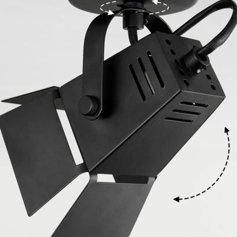 Lampes Industrielles-hofstein Plafonnier Isanay Noir, 1 lumière