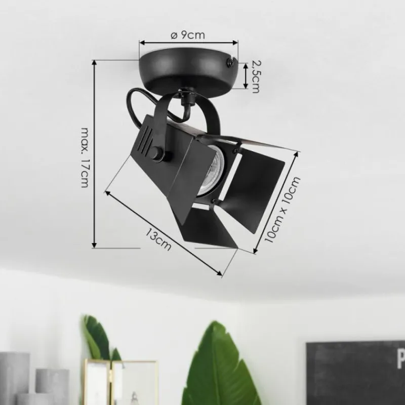 Lampes Industrielles-hofstein Plafonnier Isanay Noir, 1 lumière