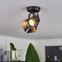 Lampes Industrielles-hofstein Plafonnier Isanay Noir, 1 lumière