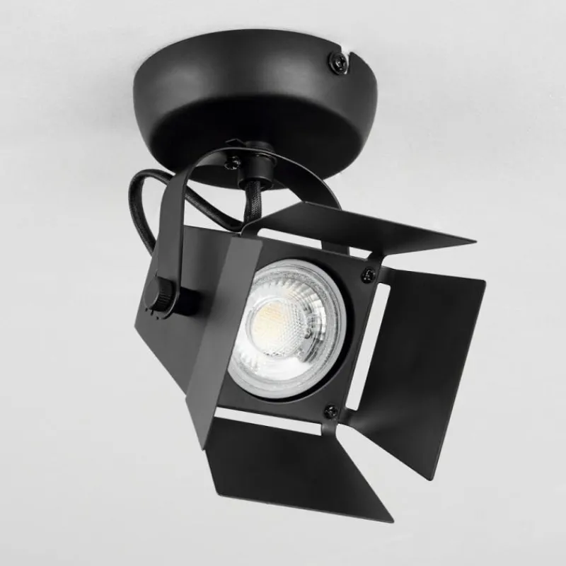 Lampes Industrielles-hofstein Plafonnier Isanay Noir, 1 lumière