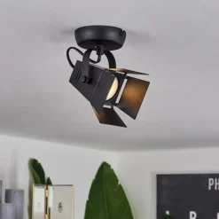 Lampes Industrielles-hofstein Plafonnier Isanay Noir, 1 lumière