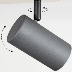 hofstein Plafonnier Javel Anthracite, Couleur bois, 5 lumières