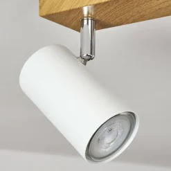 Luminaires Scandinaves-hofstein Plafonnier Javel Brun, Chrome, Couleur bois, 3 lumières