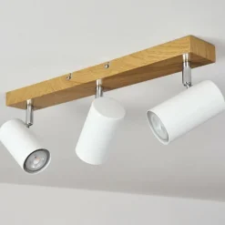 Luminaires Scandinaves-hofstein Plafonnier Javel Brun, Chrome, Couleur bois, 3 lumières