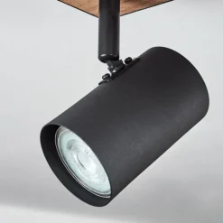 Luminaires Scandinaves-hofstein Plafonnier Javel Brun, Couleur bois, Noir, 2 lumières