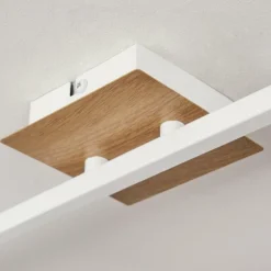 Luminaires Scandinaves-hofstein Plafonnier Javel Chrome, Couleur bois, Blanc, 6 lumières