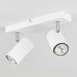 Luminaires Scandinaves-hofstein Plafonnier Javel Chrome, Blanc, 2 lumières