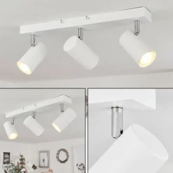 Luminaires Scandinaves-hofstein Plafonnier Javel Chrome, Blanc, 3 lumières