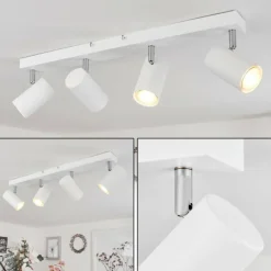 Luminaires Scandinaves-hofstein Plafonnier Javel Chrome, Blanc, 4 lumières