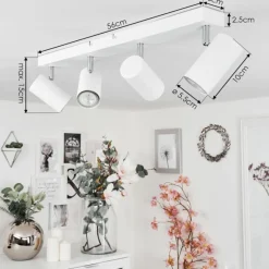 Luminaires Scandinaves-hofstein Plafonnier Javel Chrome, Blanc, 4 lumières