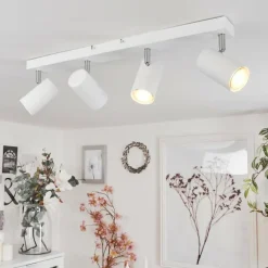 Luminaires Scandinaves-hofstein Plafonnier Javel Chrome, Blanc, 4 lumières