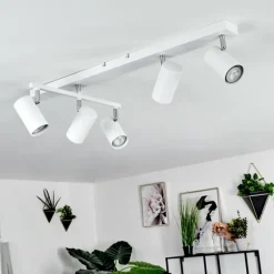 Luminaires Scandinaves-hofstein Plafonnier Javel Chrome, Blanc, 5 lumières