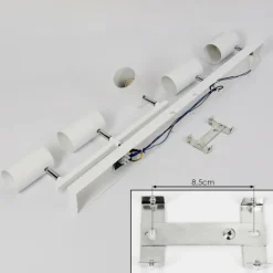 Luminaires Scandinaves-hofstein Plafonnier Javel Chrome, Blanc, 5 lumières