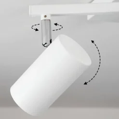 Luminaires Scandinaves-hofstein Plafonnier Javel Chrome, Blanc, 5 lumières