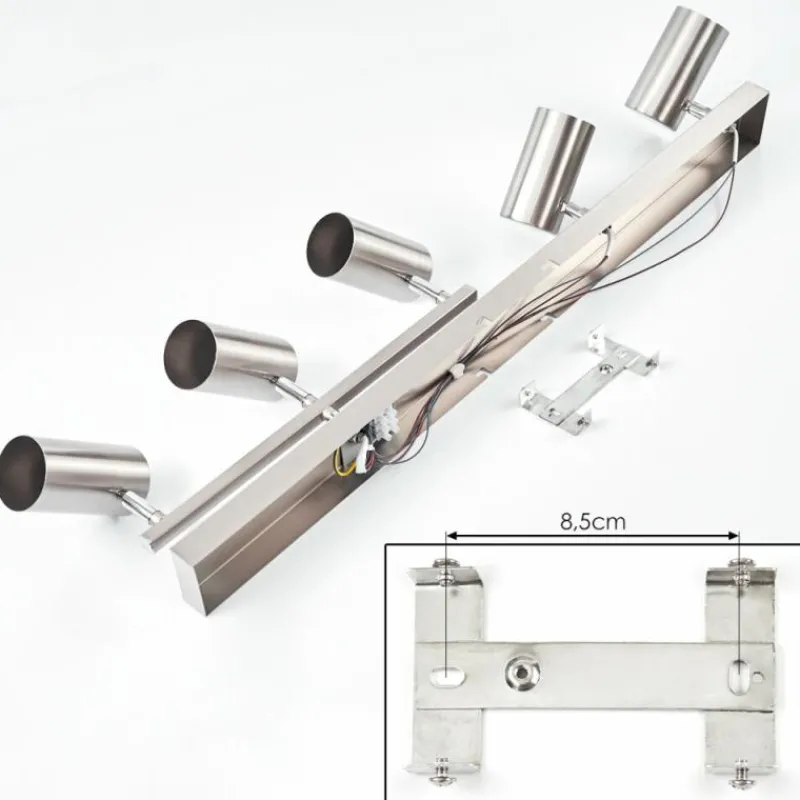 hofstein Plafonnier Javel Chrome, Nickel mat, 5 lumières