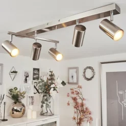 hofstein Plafonnier Javel Chrome, Nickel mat, 5 lumières