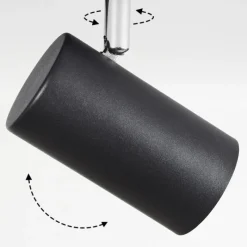 hofstein Plafonnier Javel Chrome, Noir, 5 lumières