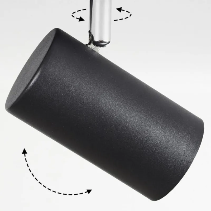 hofstein Plafonnier Javel Chrome, Noir, 5 lumières