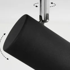 hofstein Plafonnier Javel Chrome, Noir, 6 lumières