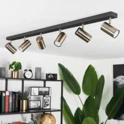 hofstein Plafonnier Javel Chrome, Noir, 6 lumières* Spots Et Projecteurs