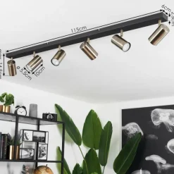 hofstein Plafonnier Javel Chrome, Noir, 6 lumières* Spots Et Projecteurs