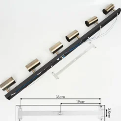 hofstein Plafonnier Javel Chrome, Noir, 6 lumières* Spots Et Projecteurs