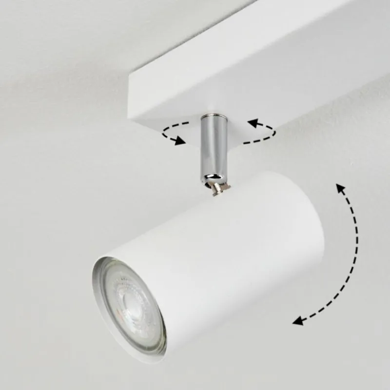 hofstein Plafonnier Javel Chrome, Blanc, 6 lumières