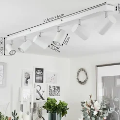 hofstein Plafonnier Javel Chrome, Blanc, 6 lumières