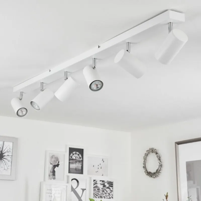 hofstein Plafonnier Javel Chrome, Blanc, 6 lumières