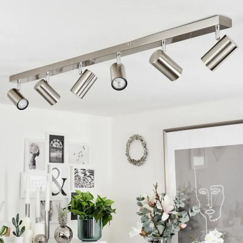 hofstein Plafonnier Javel Nickel mat, 6 lumières