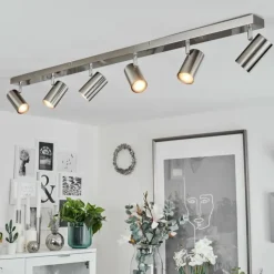 hofstein Plafonnier Javel Nickel mat, 6 lumières