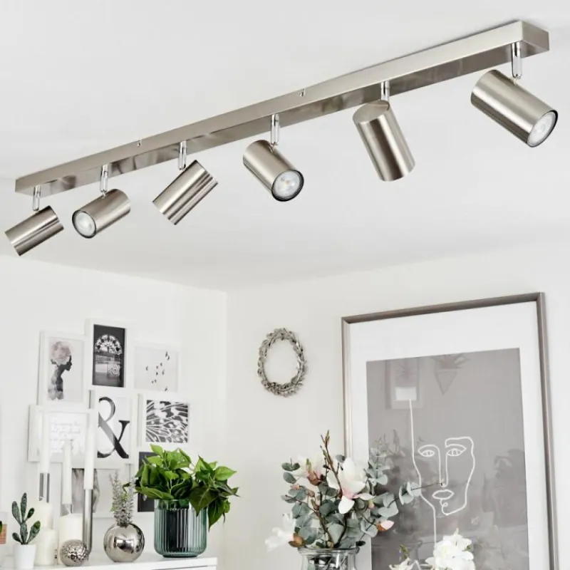 hofstein Plafonnier Javel Nickel mat, 6 lumières