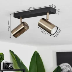 hofstein Plafonnier Javel Noir, 2 lumières