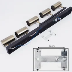 Lampes Industrielles-hofstein Plafonnier Javel Vieux laiton, Noir, 5 lumières