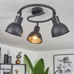 Luminaires Scandinaves-hofstein Plafonnier Kansela Noir, 3 lumières