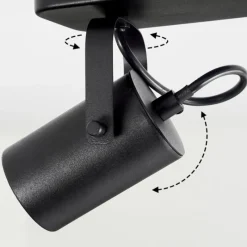 hofstein Plafonnier Kergus Noir, 2 lumières