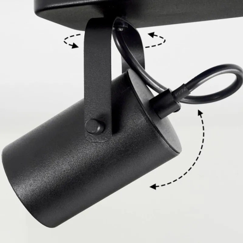 hofstein Plafonnier Kergus Noir, 2 lumières