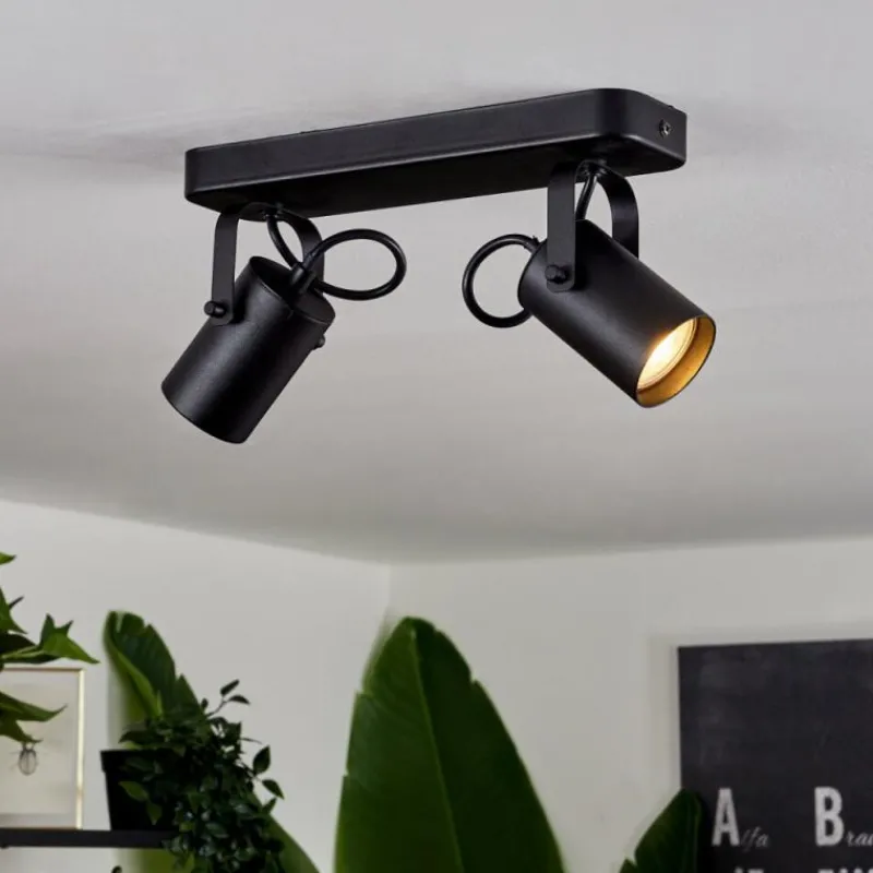 hofstein Plafonnier Kergus Noir, 2 lumières