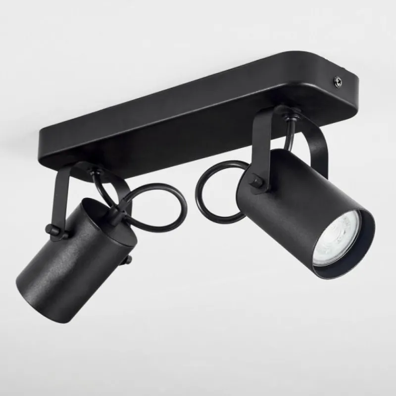 hofstein Plafonnier Kergus Noir, 2 lumières